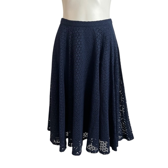 eva mendes for New York & Company Dresses & Skirts - Eva Mandes Elegant Navy Blue Crochet Skirt